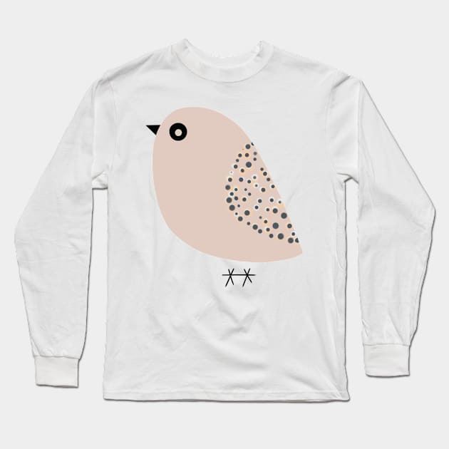 Puffy bird pastel Long Sleeve T-Shirt by JakoRila